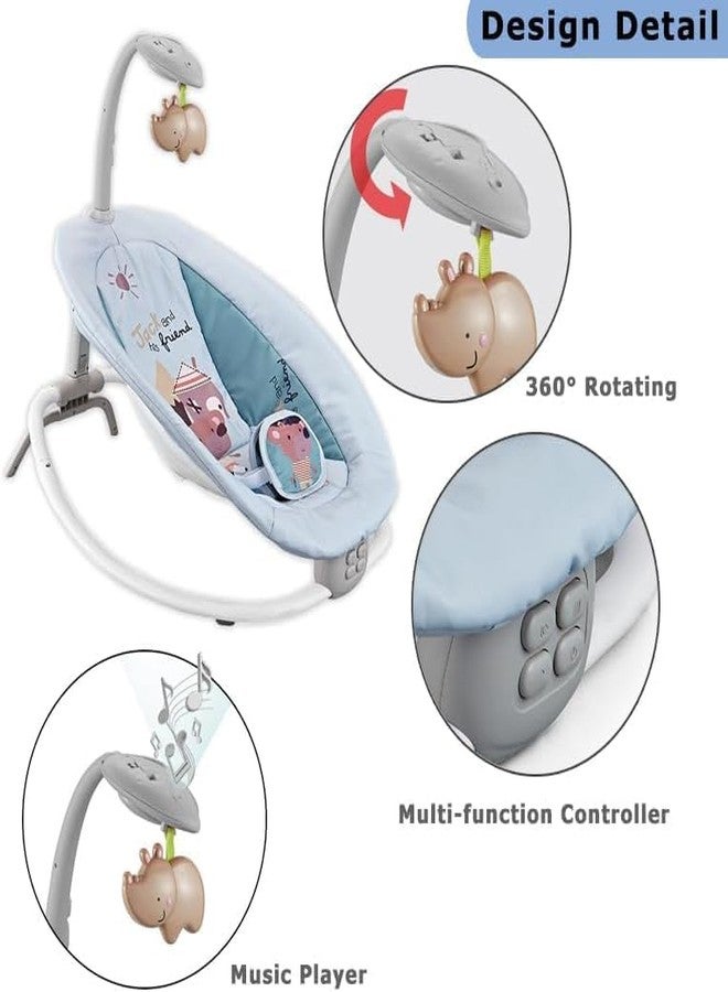 VBM Baby Music Rocking Chair Toddler Rocking Chair for Newborn with Adjustable Seat | Portable Baby Care Bouncing Baby Seat Comfort, Soothing Belt for Newborn to Toddler Baby Rocker - Image 2